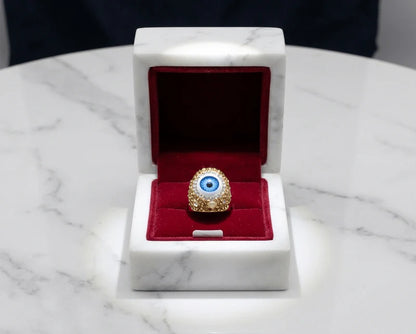 Evil Eye Crystal Statement Ring