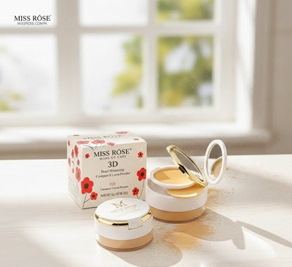 Miss Rose 3D Pearl Whitening Compact & Loose Powder 45g