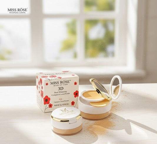Miss Rose 3D Pearl Whitening Compact & Loose Powder 45g