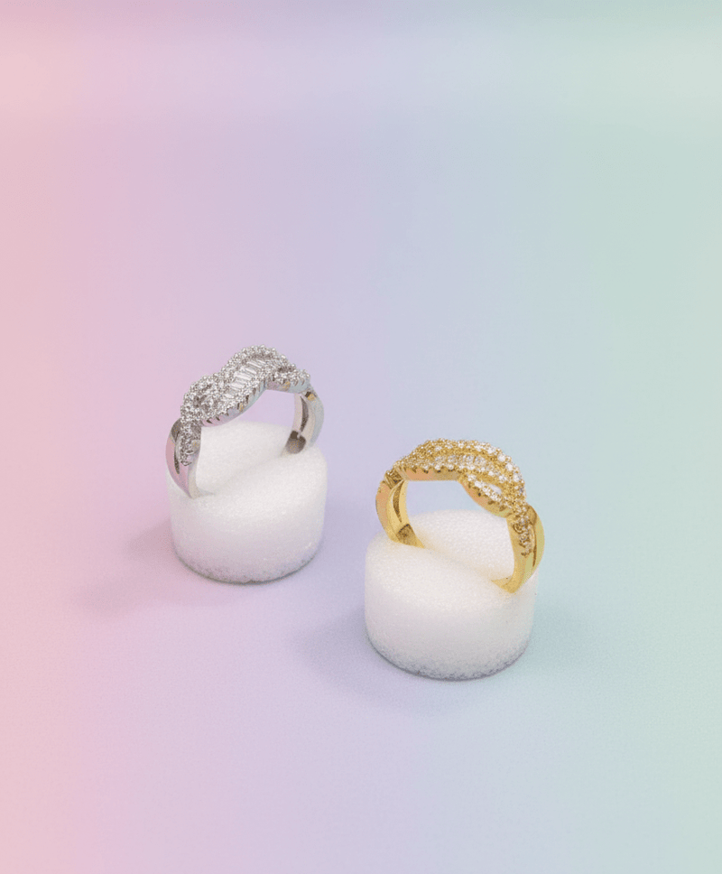Oval Halo Crystal Ring