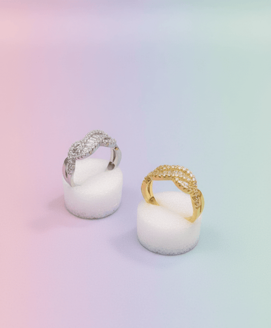Oval Halo Crystal Ring