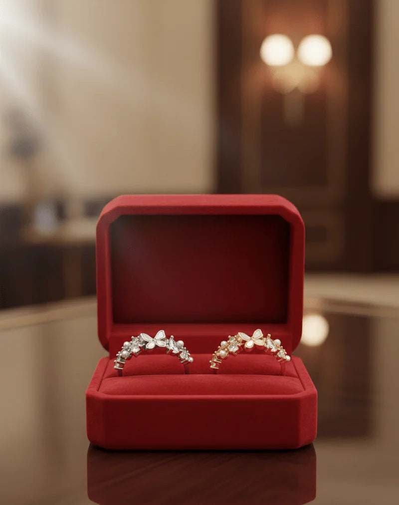 Pearl Butterfly Cluster Ring