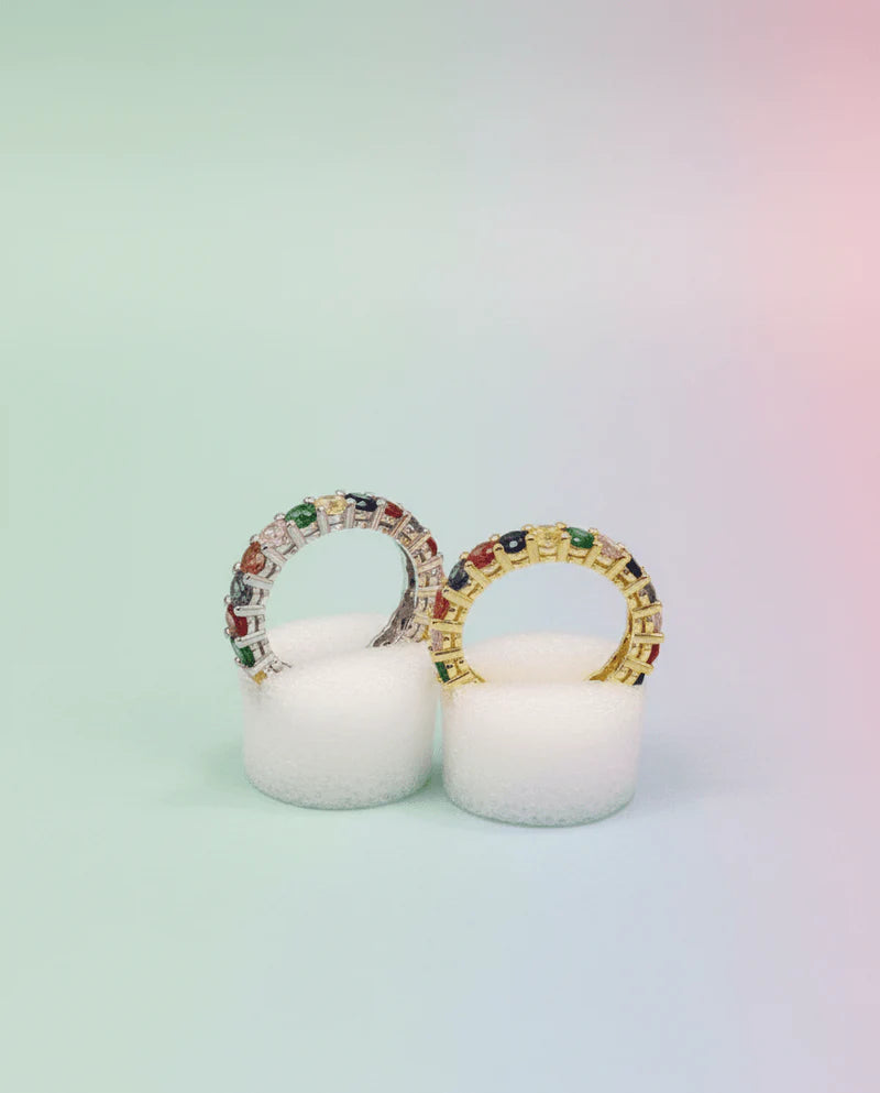 Rainbow Crystal Eternity Ring