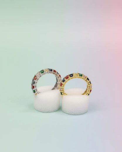 Rainbow Crystal Eternity Ring