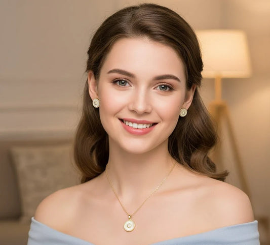 Sunburst Pearl Cluster Jewelry Set
